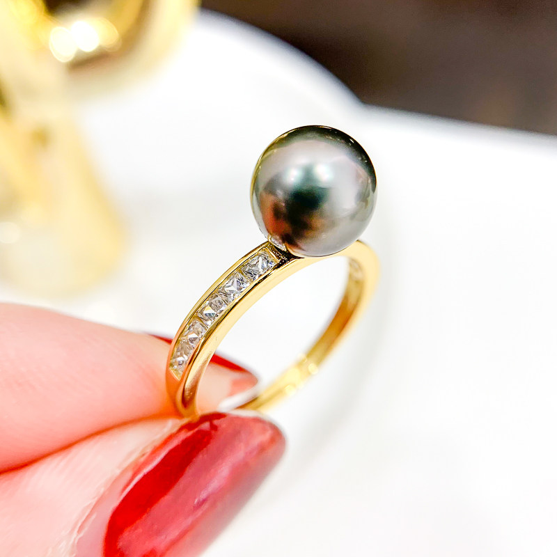 925银DIY饰品配件珍珠戒指托