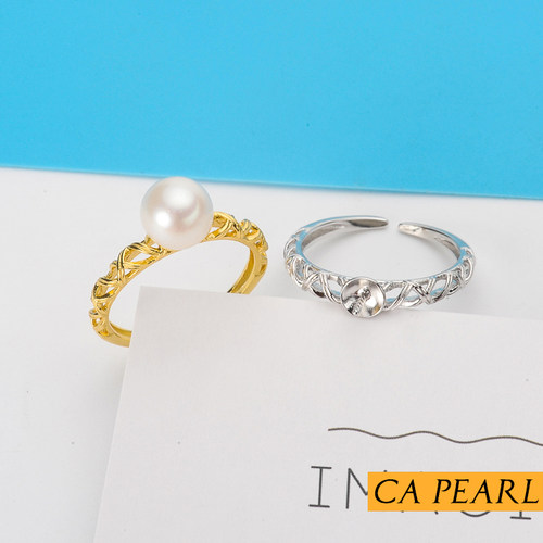 diy纯银镂空珍珠半成品手饰