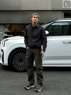 外套纯色休闲多口袋上衣男 简约百搭硬挺工装 SOS重磅水洗长袖 衬衫