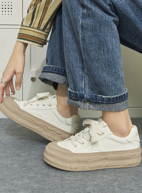 玛速主义2026新款平底百搭饼干鞋休闲板鞋女春运动小白鞋溶解鞋潮