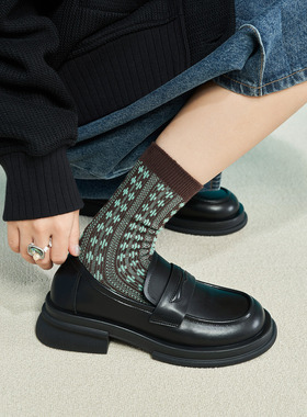 玛速主义2026年春季新款英伦风黑色小皮鞋平底百搭乐福鞋jk单鞋女