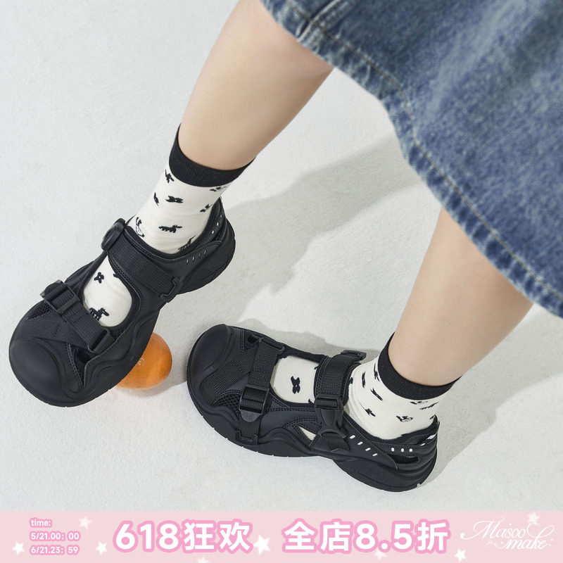 玛速主义2026年夏季新款休闲罗马凉鞋女厚底玛丽珍鞋包头时尚单鞋