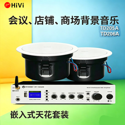惠威td205a店铺背景音乐吸顶喇叭