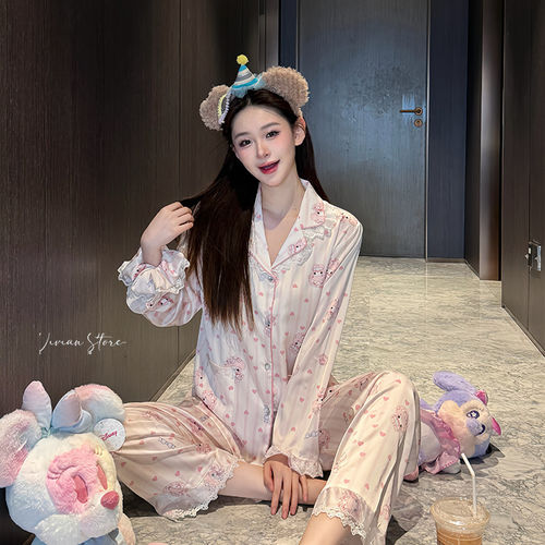 尚构秋季冰丝睡衣女款春夏甜美可爱超好看独特绝美家居2026新款女