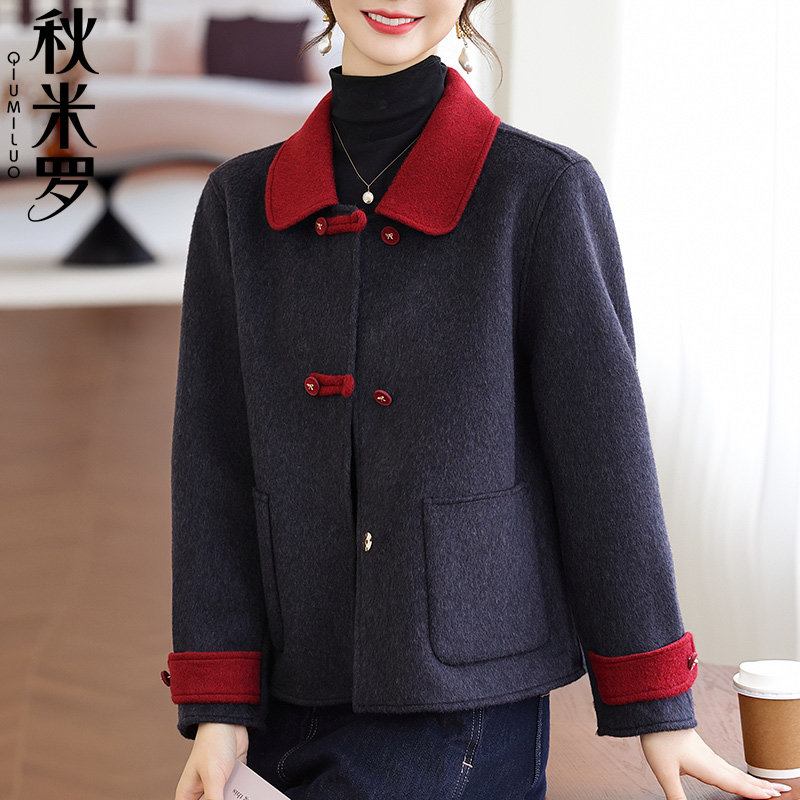 双面呢大衣女翻领2025秋冬季新款中老年妈妈装春秋洋气减龄短外套,女装/女士精品,中老年女装,淘宝优惠券,粉丝福利购,淘宝优惠卷