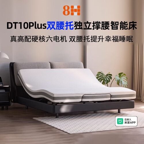 8H智能电动床DT10plus双腰托智能床垫双电机双支撑零重力床垫