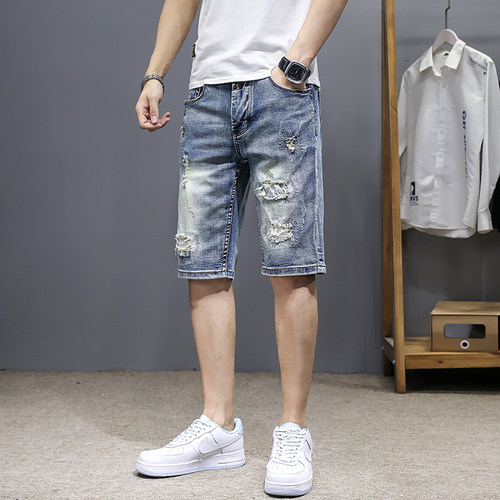 潮牌乞丐夏季5分时尚牛仔短裤