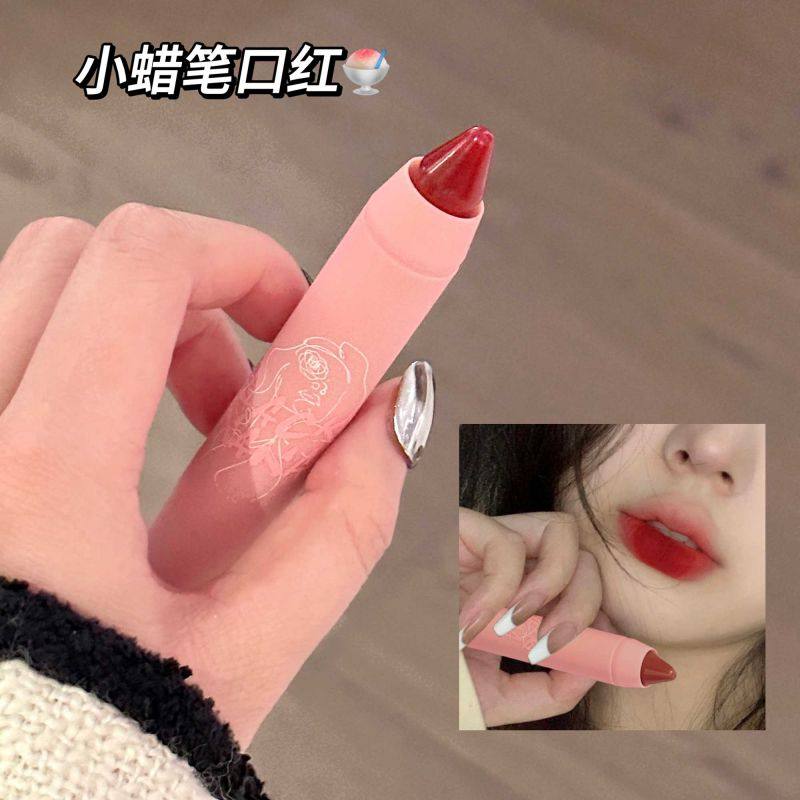 小蜡笔口红~低饱和哑光丝绒雾面显白唇釉学生党裸色ins伪素颜唇泥