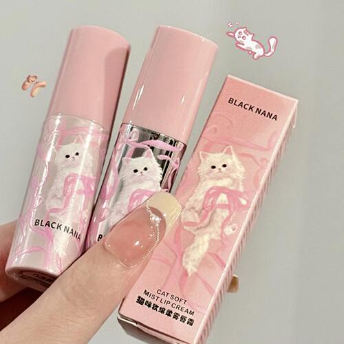 miu淡颜冲~猫咪软绵柔雾唇霜丝绒奶糕唇泥不掉色不沾杯哑光口红LI - 封面