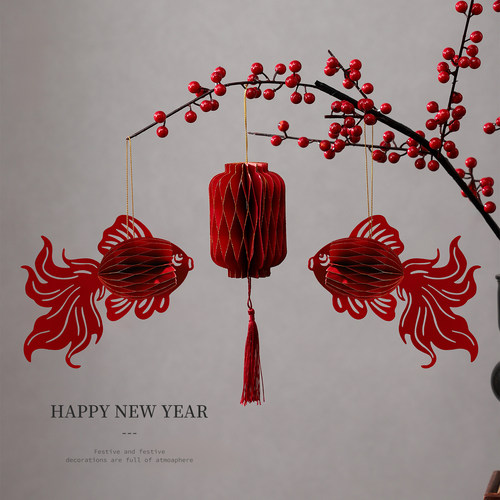 小红灯笼挂饰2026新款新年装饰挂件树上盆景挂饰春节年味氛围布置