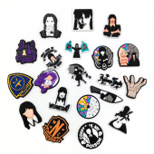 配件软胶鞋 美剧星期三图案Crocs洞洞鞋 花智必星礼物 20颗套装 新款