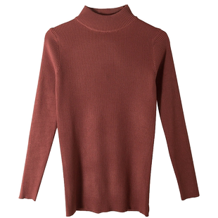 半高领毛衣女打底衫2025秋冬新款修身洋气内搭上衣紧身中领针织衫