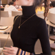 针织衫 内搭紧身上衣百搭黑色修身 2025秋冬新款 高领毛衣女打底衫