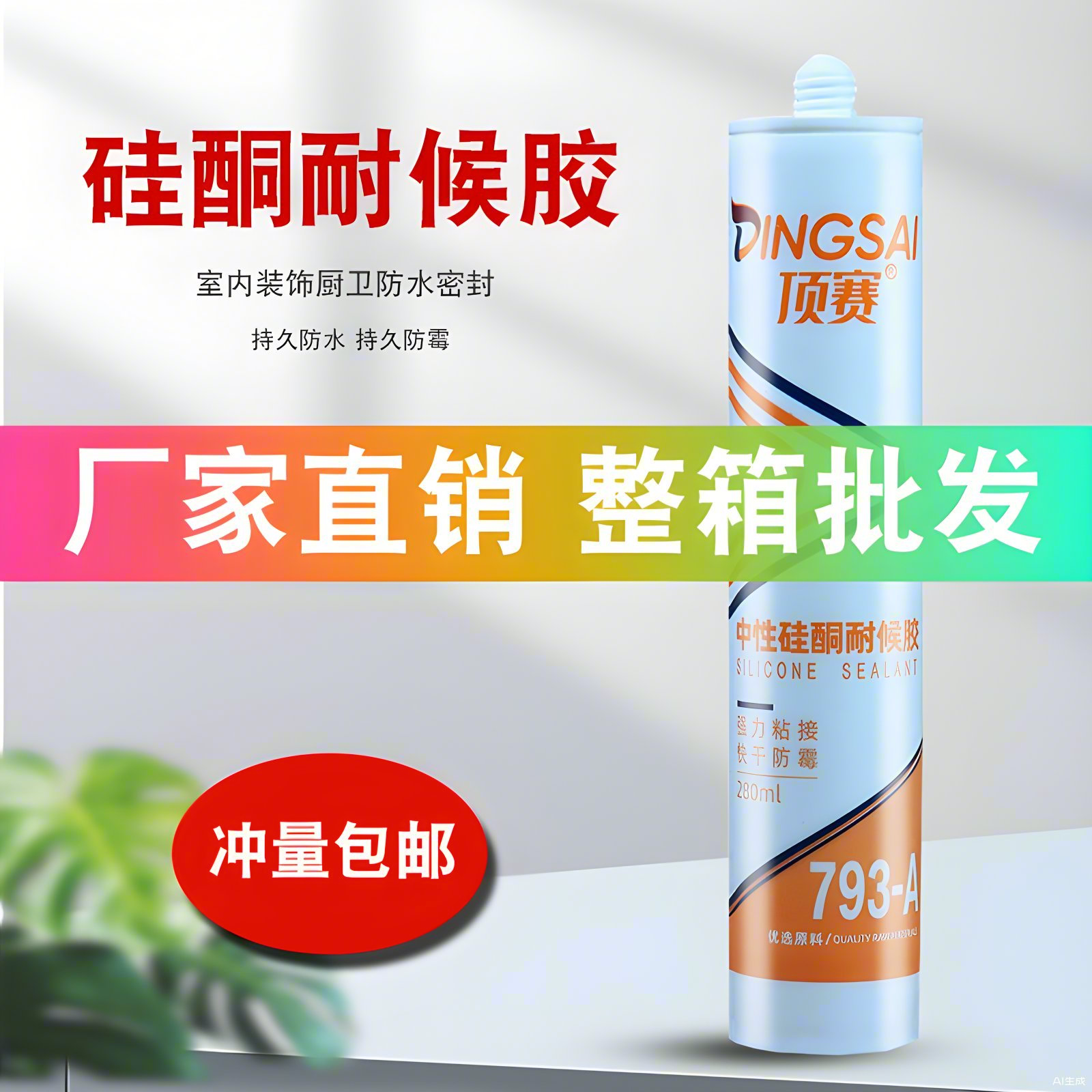 顶赛中性硅酮耐候胶整箱