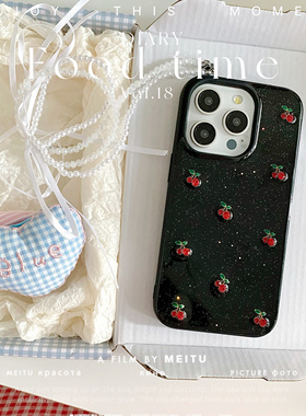 ins水钻红色樱桃适用华为nova13手机壳nova11 12pro滴胶壳nova10 9se 8pro保护套7se活力软壳6 5i 4e保护套女