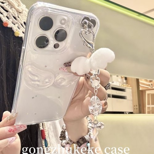 日韩滴胶立体闪粉翅膀三星手机壳