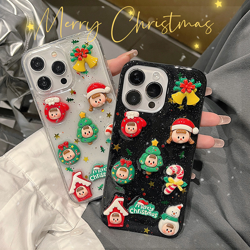 可爱立体圣诞雪人vivo滴胶软壳女