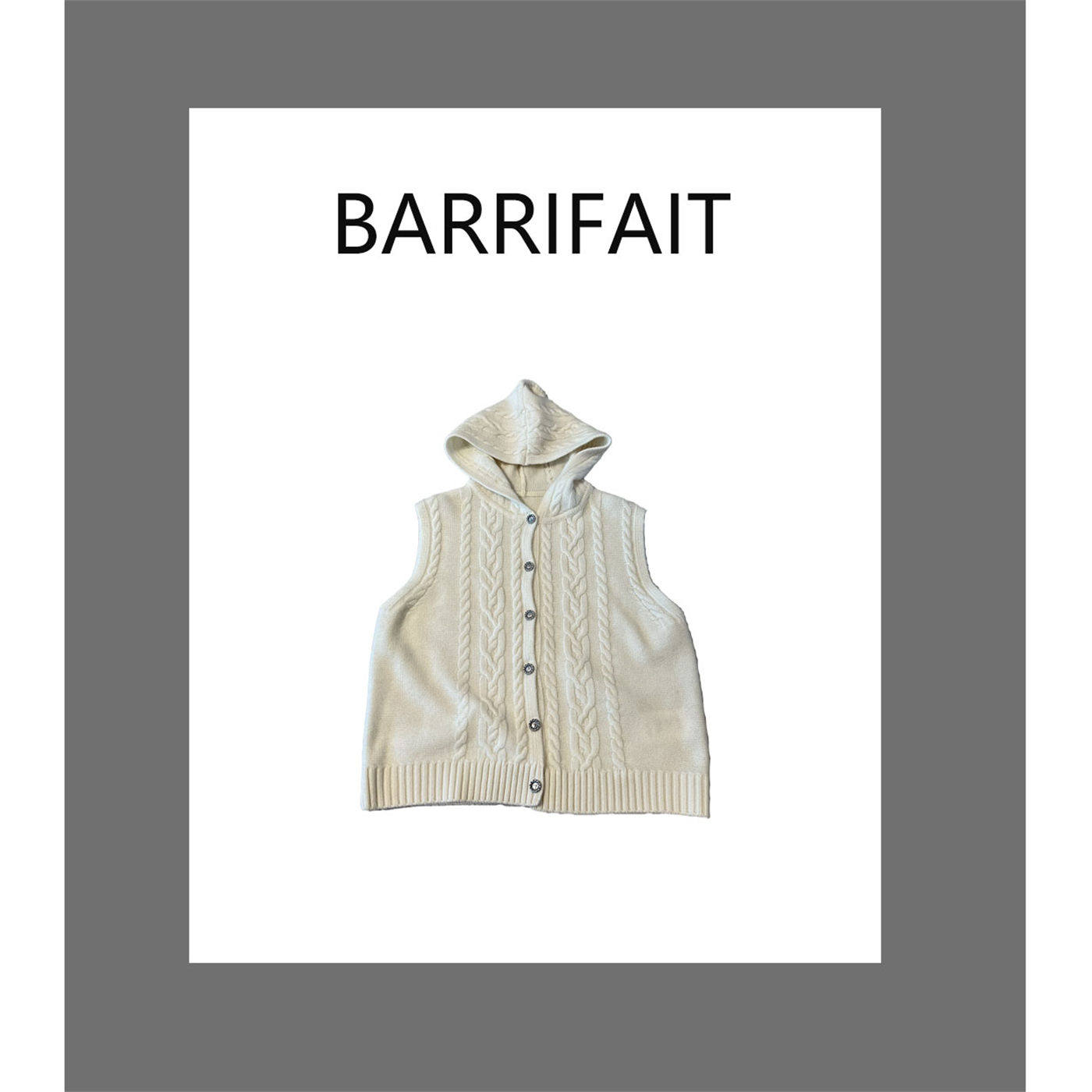 【BARRIFAIT】百搭舒服柔软连帽麻花针织羊毛毛衣
