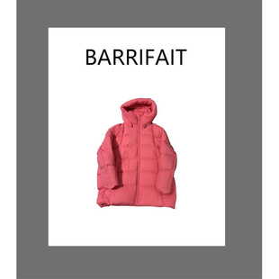 休闲宽松简约连帽中长款 百搭时尚 羽绒服外套 BARRIFAIT