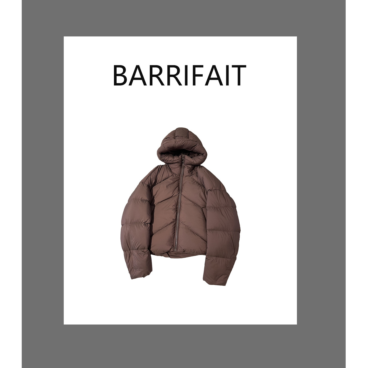 【BARRIFAIT】百搭时尚舒服柔软简约连帽短款白鹅绒羽绒服外套