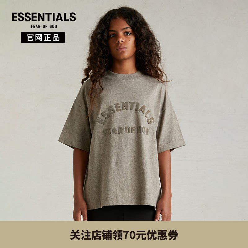 【24年新款】 Fear Of God Essentials儿童弧形大logo圆领短袖