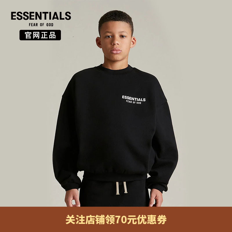 【24年新款】 Fear Of God Essentials 后背撞色印花圆领卫衣