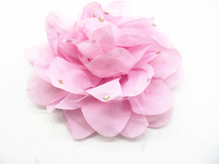 大花朵牡丹手工diy雪纺花一元三朵超低价低价处理粉色贴钻