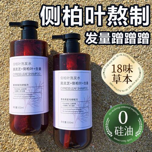 手工熬制侧柏叶生姜洗发水滋养发根控油去屑黑灵芝草本养发洗发液