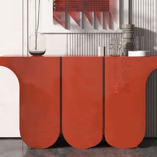 客厅烤漆玄关台防磕碰弧形设计走廊样板间展示原创定制吧台端景台