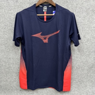 Mizuno美津浓男子LOGO印花透气速干健身运动短袖 T恤32LA1020原398