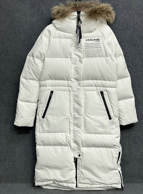 Mizuno美津浓 女子长款370克超厚实貉子毛领羽绒服K2CE8703原2298