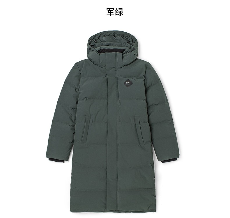 男子长款连帽羽绒服美津浓