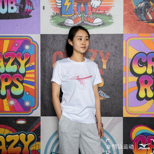 原238 T恤K2CAC303 Mizuno美津浓 女子纯棉圆领舒适针织短袖