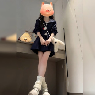 洋装 春季 子女装 爆款 小个子韩系穿搭短裙 2025新款 学院风卫衣套装