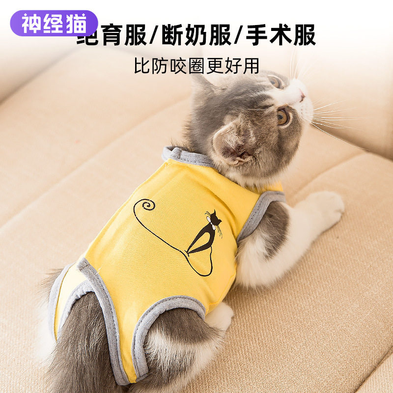 宠物猫咪绝育服防咬防舔母猫断奶服四季薄款术服恢复护理服猫衣服