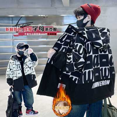 男童外穿秋冬款潮酷加绒冲锋衣