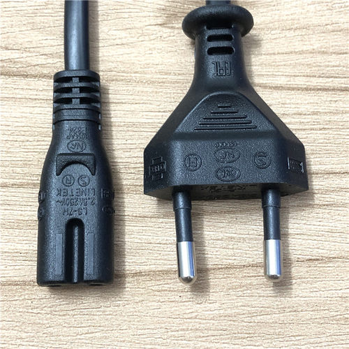 原装纯铜欧规圆插8字尾电源线