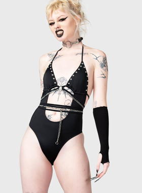 KILLSTAR哥特小众女巫夏季泳装派对辣妹铆钉性感泳衣暗黑系显瘦