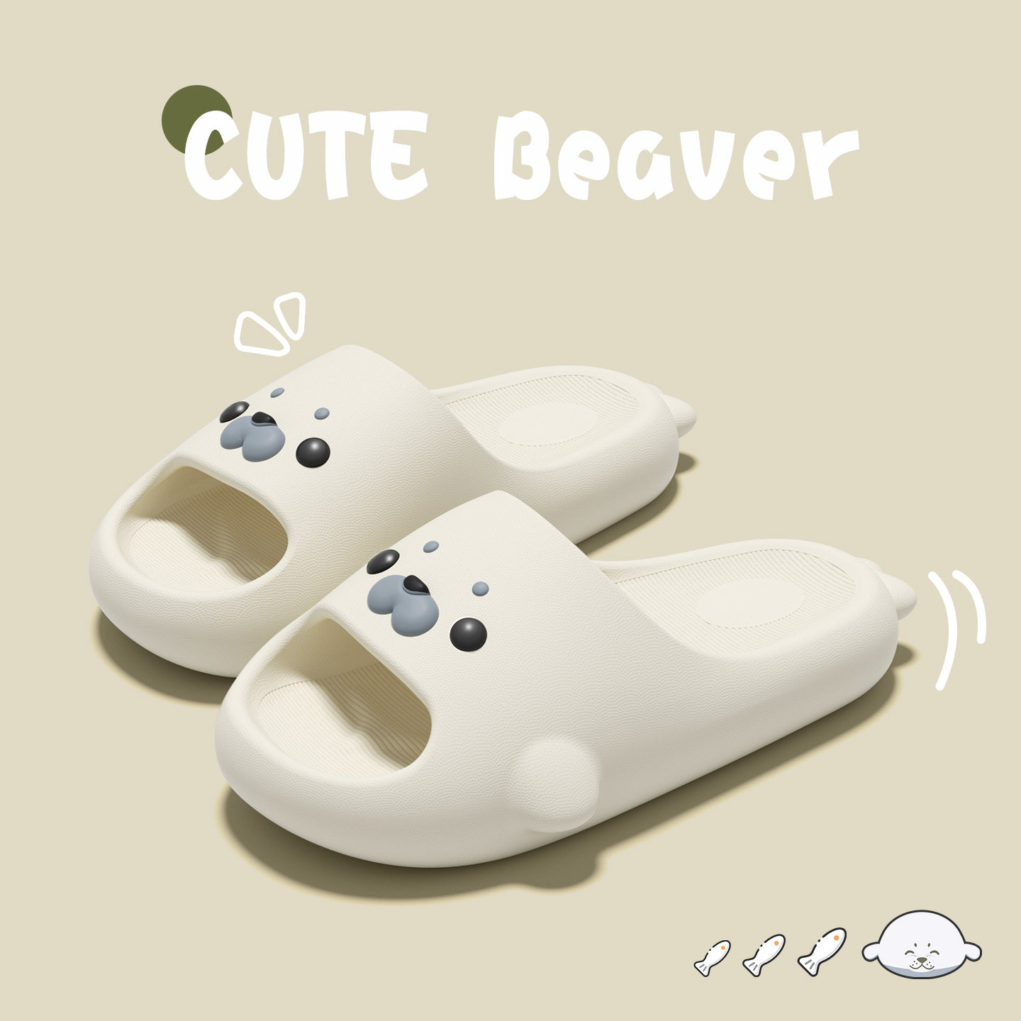 4.0踩屎感凉拖鞋女款夏季居家浴室厚底防滑可爱小海豹凉拖鞋外穿