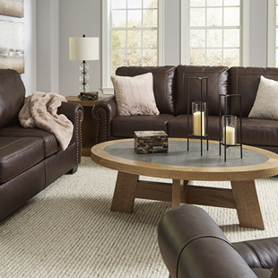 Ashley爱室丽家居美式 真皮沙发5210轻奢客厅三人位皮艺沙发组合