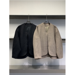 小众高级感羊毛假两件开衫 设计师款 25冬季 V领宽松外套男 独处