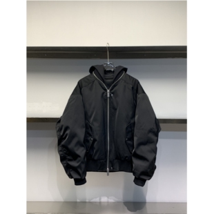 连帽可拆卸美式 设计师款 25冬季 潮牌棒球服羽绒夹克外套男 独处