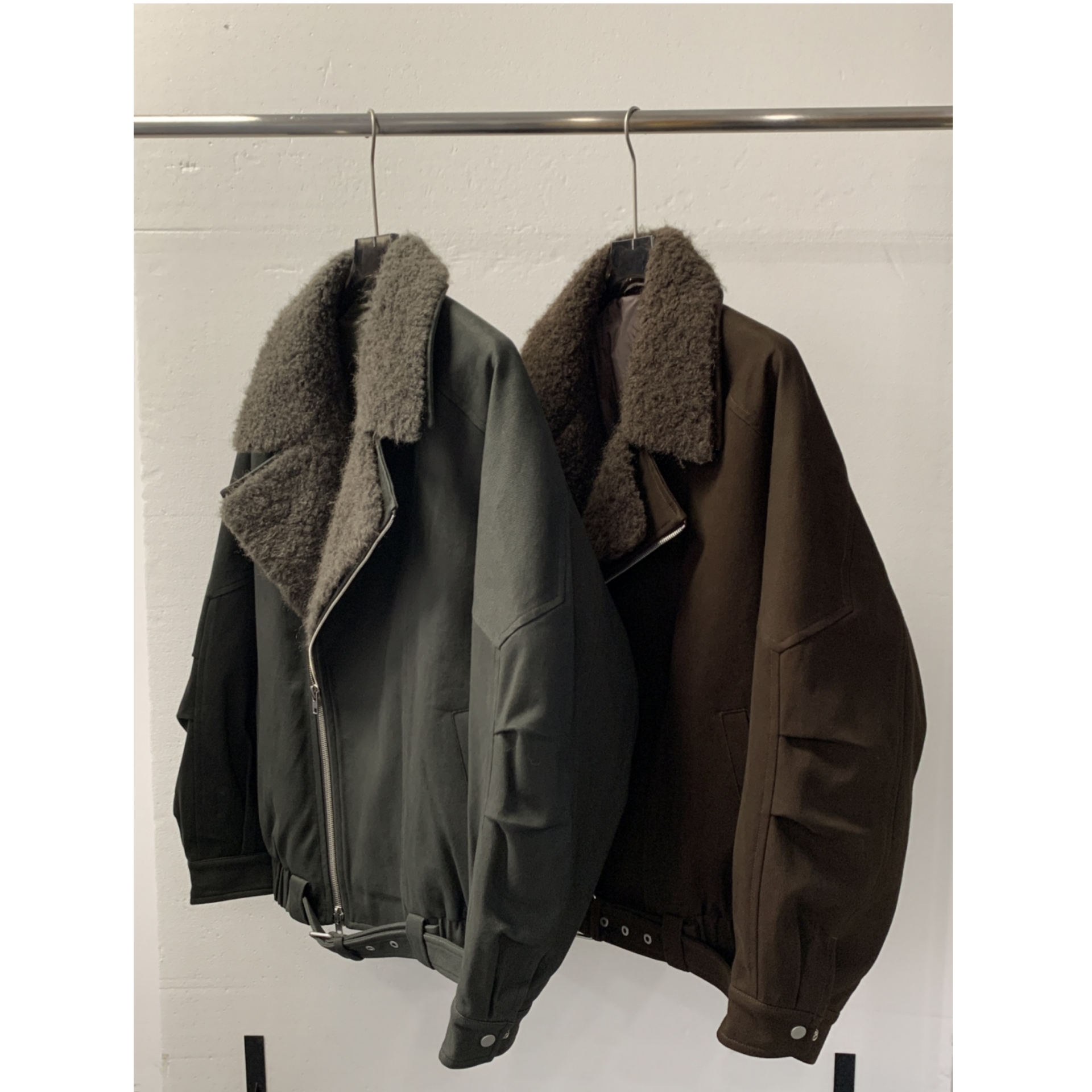 羊羔毛可拆卸羽绒内胆宽松羽绒服