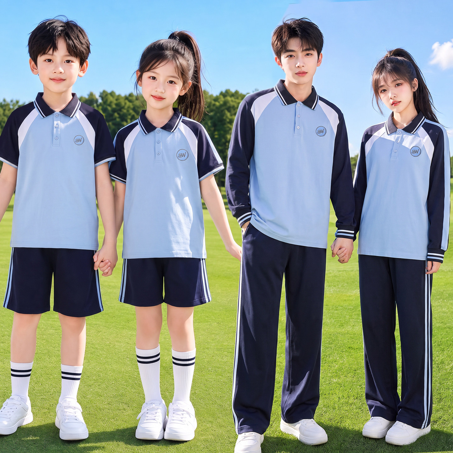 厂家直销教育局指定广东汕尾校服图片