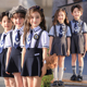 英伦学院风幼儿园毕业演出服夏装 背带制服儿童班服小学生校服 新款