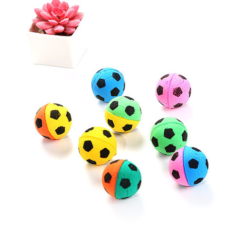 宠物用品工厂乳胶发泡小足球玩具彩色啃咬自嗨解闷猫咪玩具