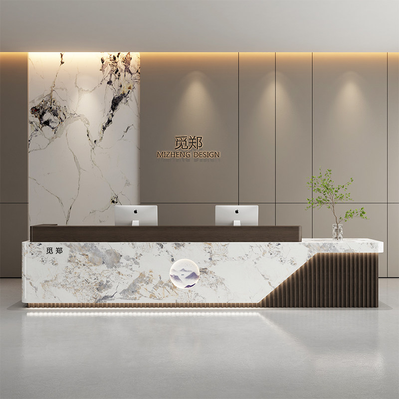现代简约公司前台烤漆酒店