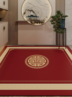 新年福字免洗地垫红色入户pvc皮革脚垫进门门垫门口门外防滑垫子