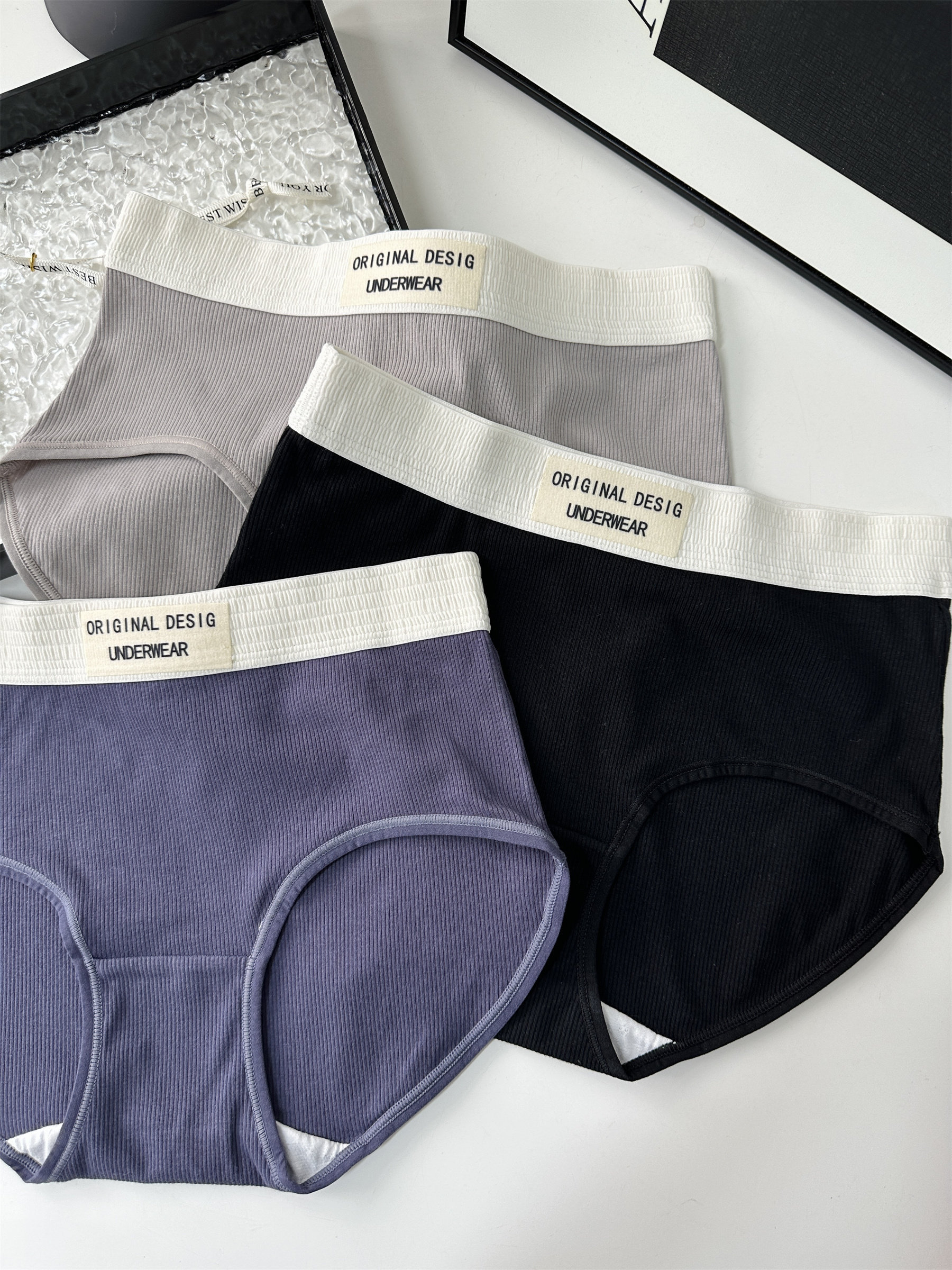 【泽衣壹品】50支棉5A简约字母印花全棉中腰宽边抗菌纯棉内裤女生,女士内衣/男士内衣/家居服,女三角裤,淘宝优惠券,粉丝福利购,淘宝优惠卷