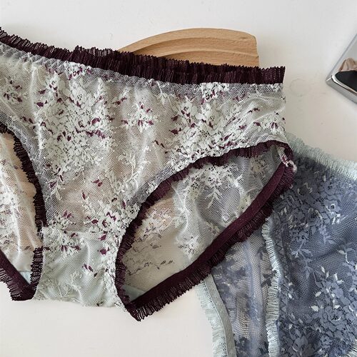 小众复古蕾丝撞色内裤女